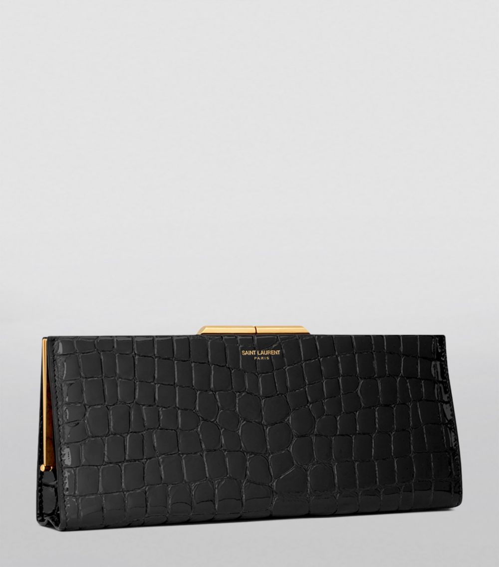 Saint Laurent Saint Laurent Croc-Embossed Clutch Bag