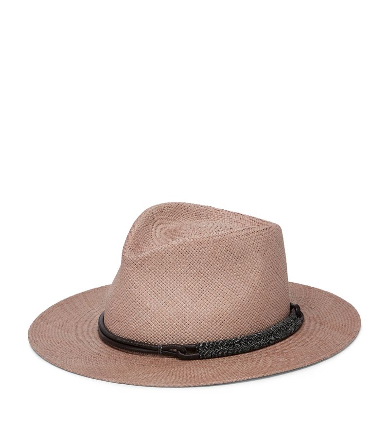 Brunello Cucinelli Brunello Cucinelli Straw And Leather Monili Fedora