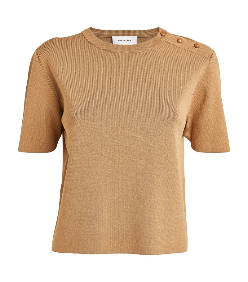 Yves Salomon Yves Salomon Button-Shoulder T-Shirt