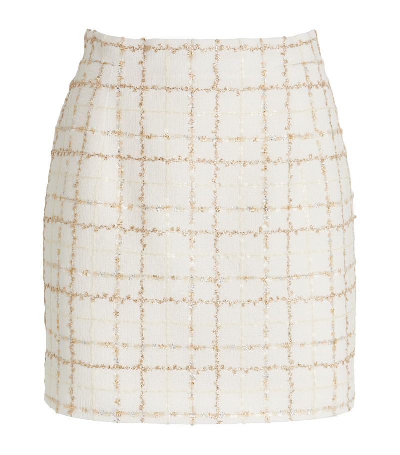 Alessandra Rich Alessandra Rich Embellished Tweed Mini Skirt