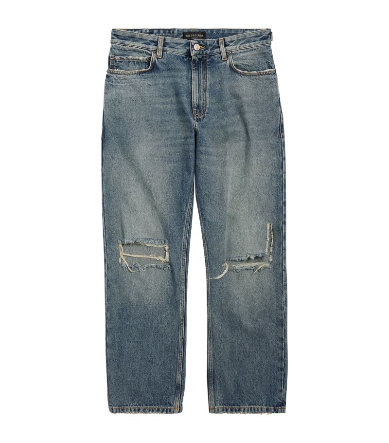 Balenciaga Balenciaga Distressed Buckled Straight Jeans