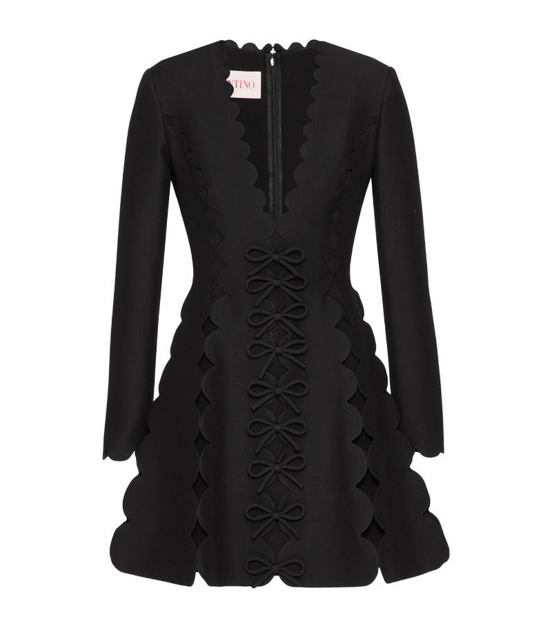 VALENTINO GARAVANI Valentino Garavani Wool-Silk Scalloped Mini Dress