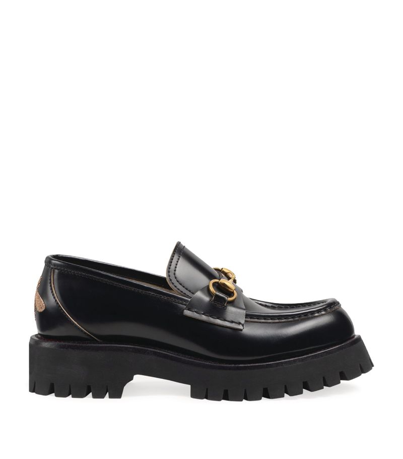 Gucci Gucci Leather Lug Sole Horsebit Loafers