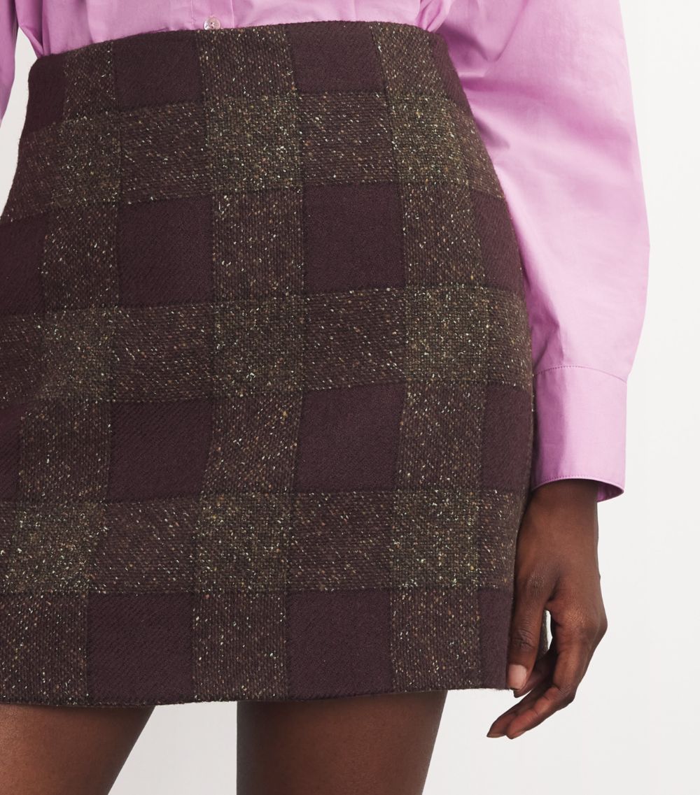  Claudie Pierlot Wool-Blend Check Mini Skirt