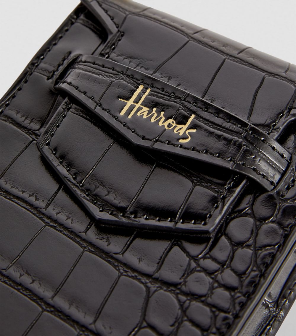 Harrods Harrods Mini Croc-Embossed Nano Phone Bag