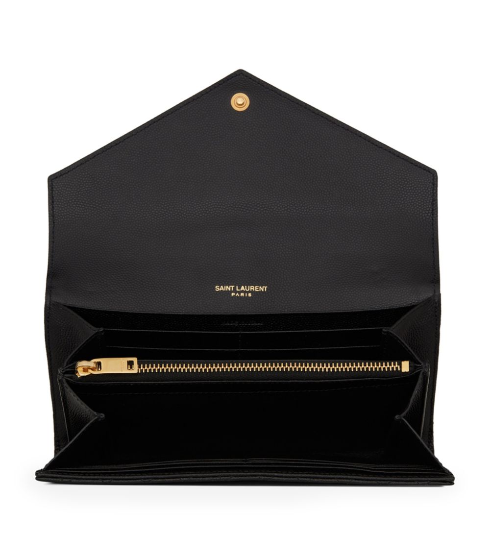 Saint Laurent Saint Laurent Large Matelassé Monogram Flap Wallet