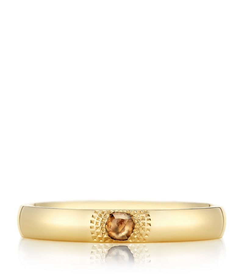 De Beers Jewellers De Beers Jewellers Large Yellow Gold And Diamond Talisman You And Me Band