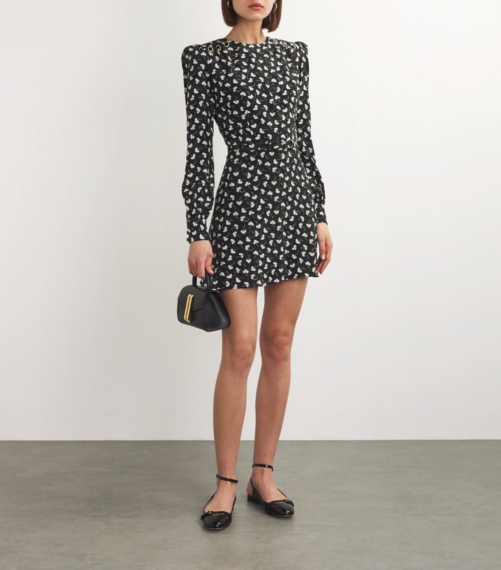 Alessandra Rich Alessandra Rich Silk Clover Print Dress