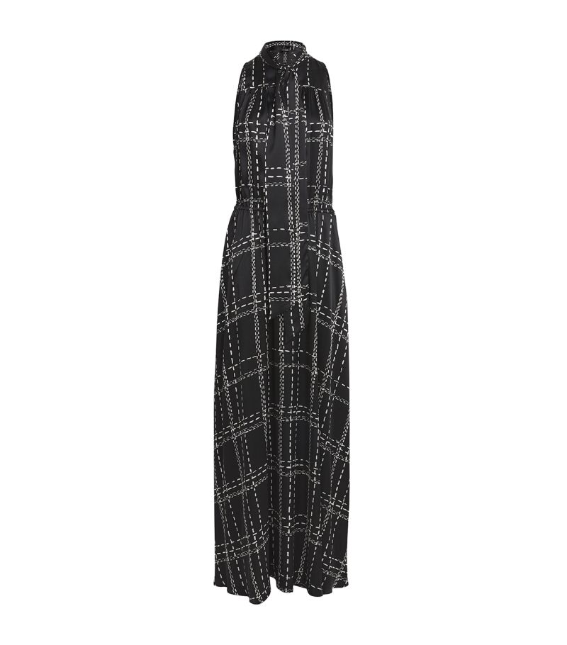 Kiton Kiton Silk Geometric Print Maxi Dress