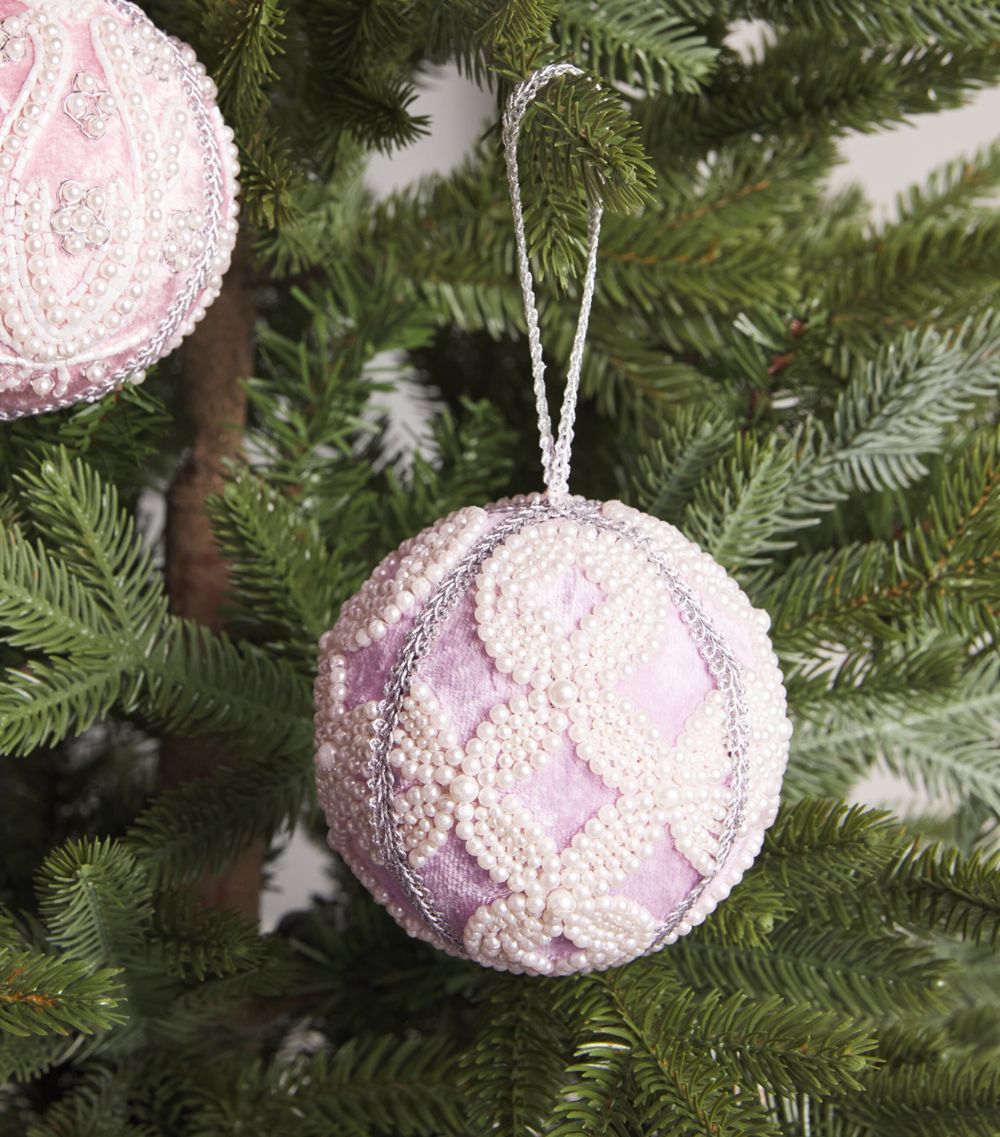 Harrods Harrods Velvet Embellished Bauble