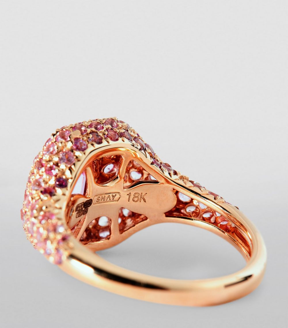Shay SHAY Rose Gold and Pink Sapphire New Modern Pinky Ring