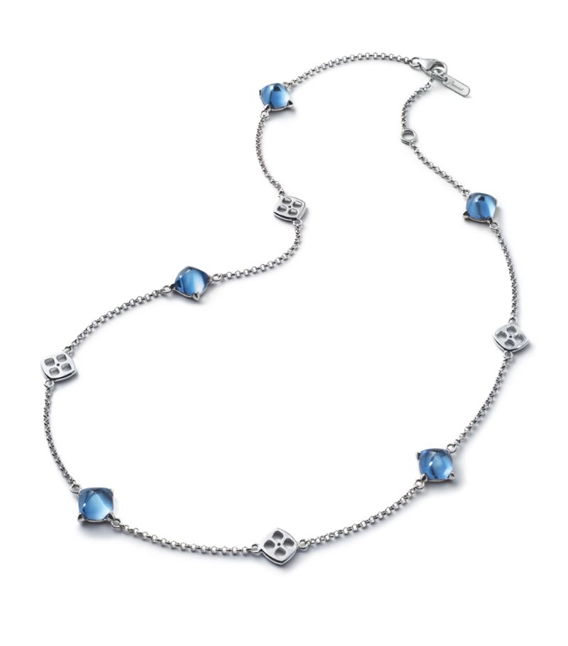 Baccarat Baccarat Sterling Silver Mini Medicis Riviera Blue Necklace