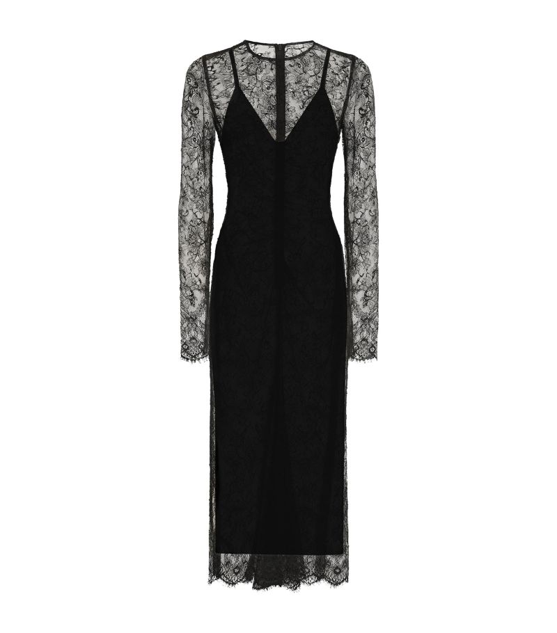 Dolce & Gabbana Dolce & Gabbana Lace Collared Midi Dress