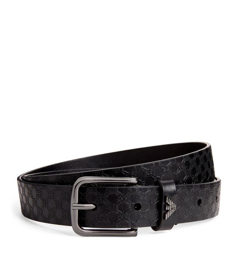 Emporio Armani Emporio Armani Embossed Leather Belt