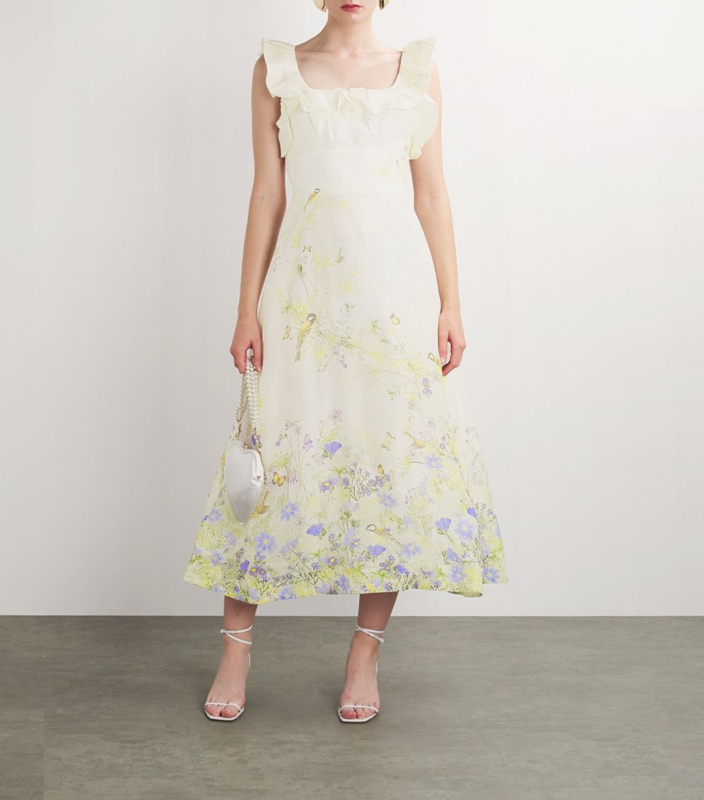 Zimmermann Zimmermann Linen-Silk Floral Harmony Dress