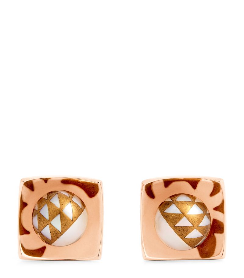 Tateossian Tateossian Rose Gold And Pearl Cufflinks