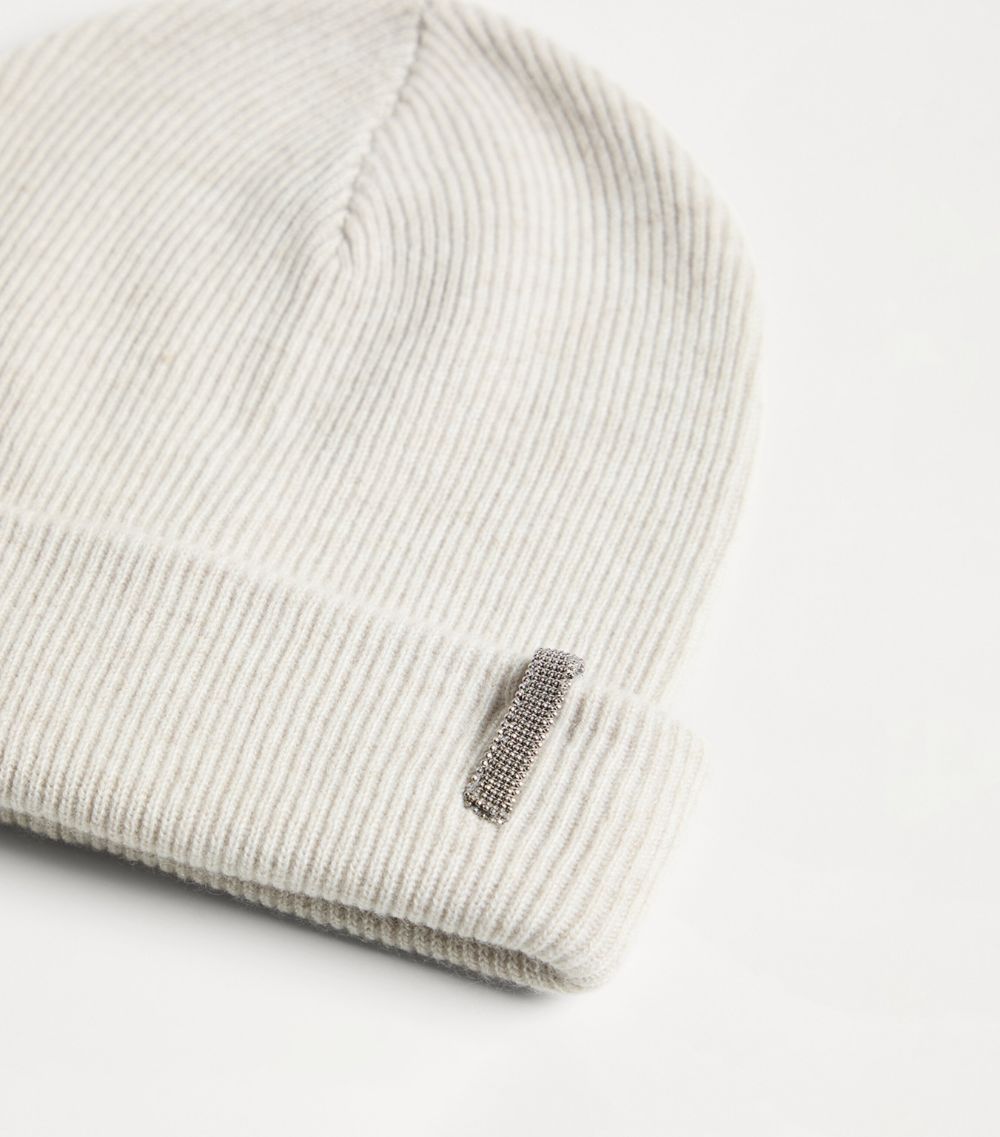 Brunello Cucinelli Kids Brunello Cucinelli Kids Cashmere Monili-Trim Beanie