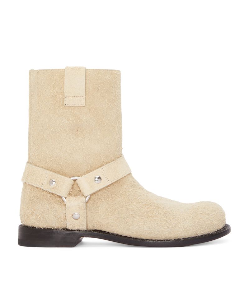 Loewe Loewe X Paula'S Ibiza Brushed Suede Campo Biker Boots