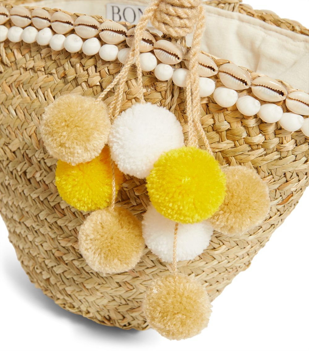 Bonita Bonita Mini Lemon Pom-Pom Basket Bag