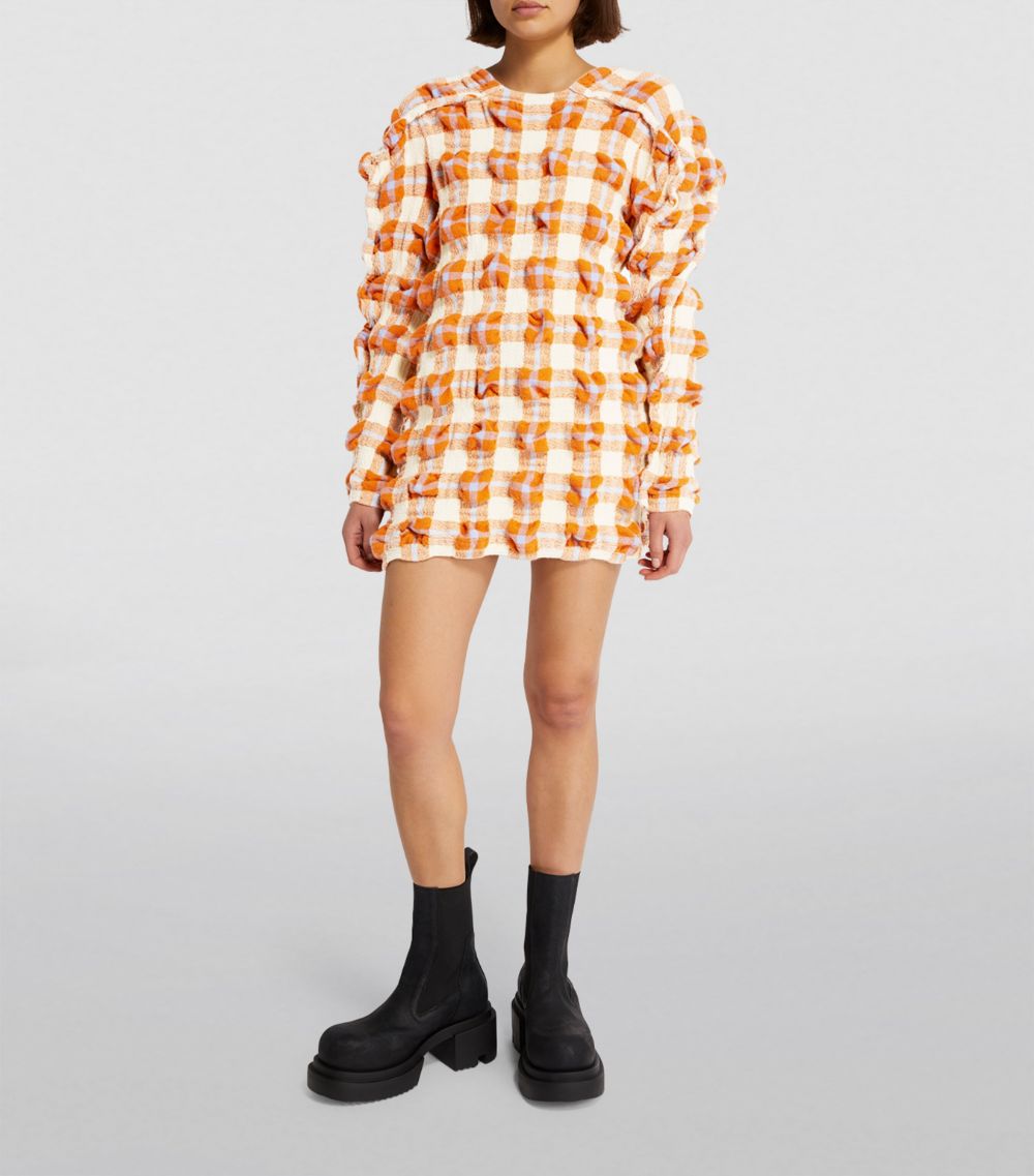 Issey Miyake Issey Miyake Wool-Blend Rhythm Check Mini Dress