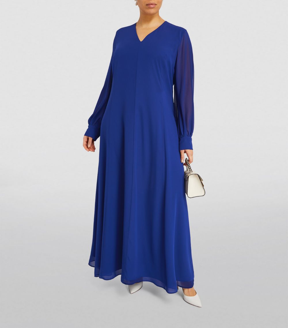 Marina Rinaldi Marina Rinaldi Crepe V-Neck Maxi Dress