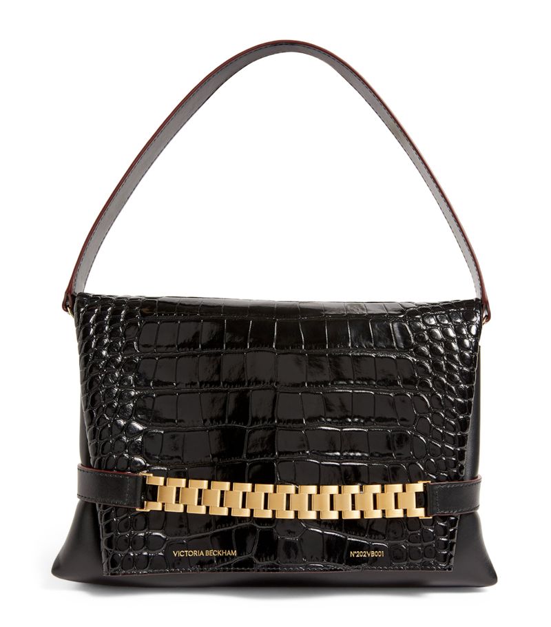 Victoria Beckham Victoria Beckham Mini Leather Croc-Effect Chain Pouch