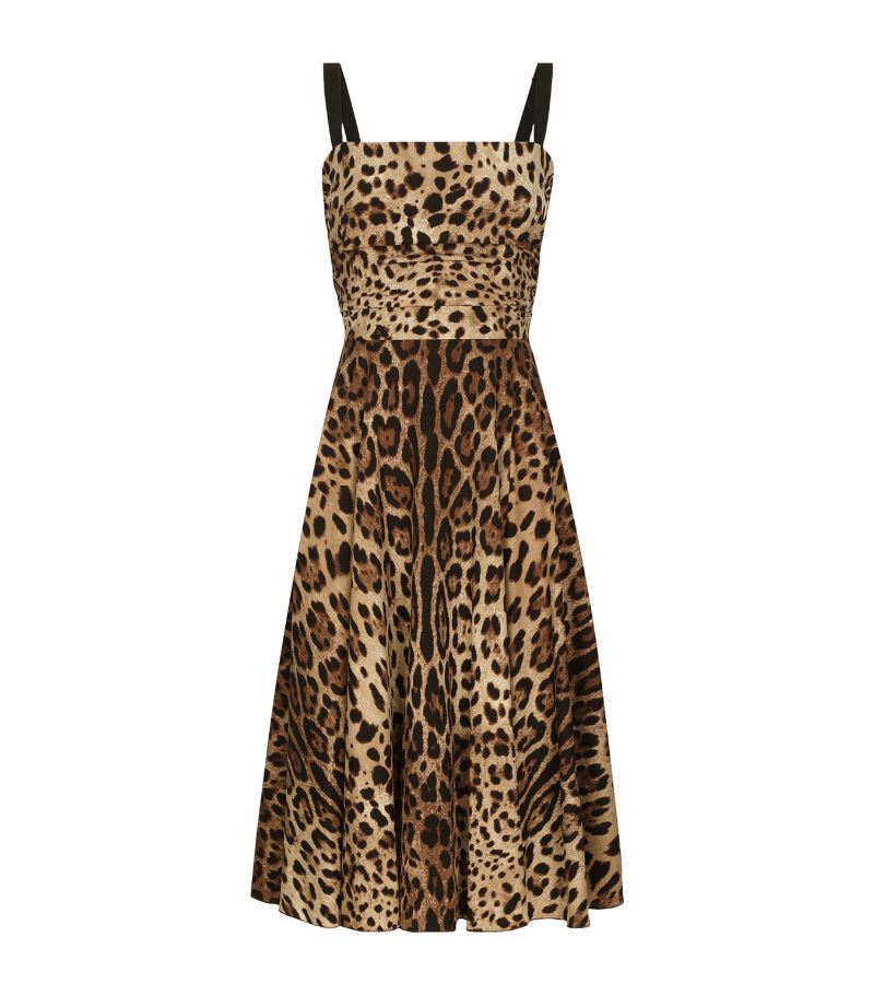 Dolce & Gabbana Dolce & Gabbana Silk Leopard-Print Midi Dress