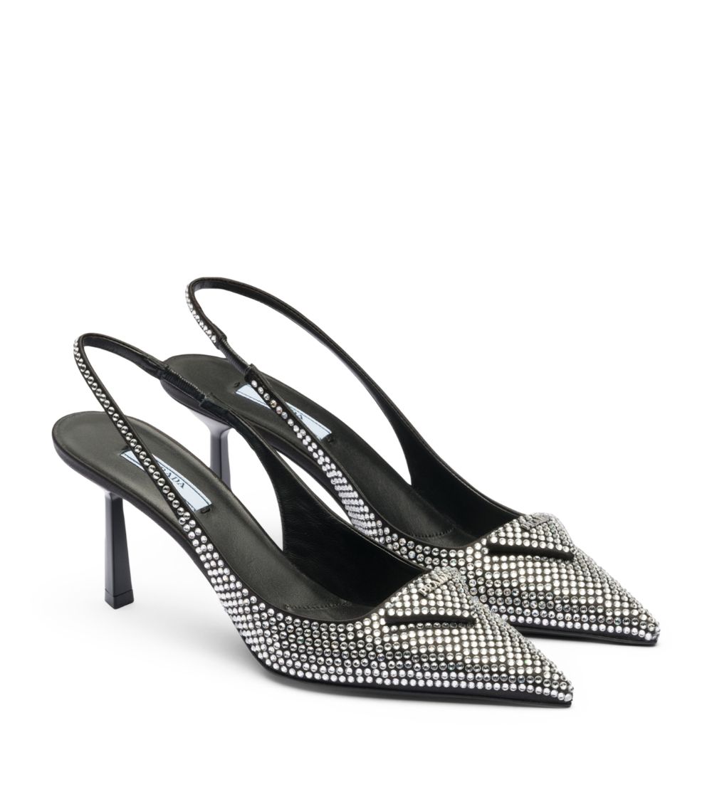 Prada Prada Crystal-Embellished Slingback Pumps 75