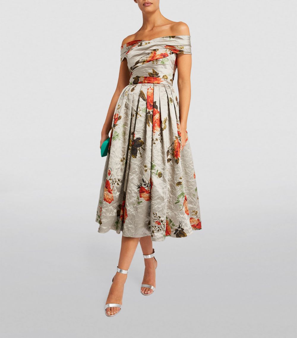 Erdem Erdem Off-The-Shoulder Rose Print Dress