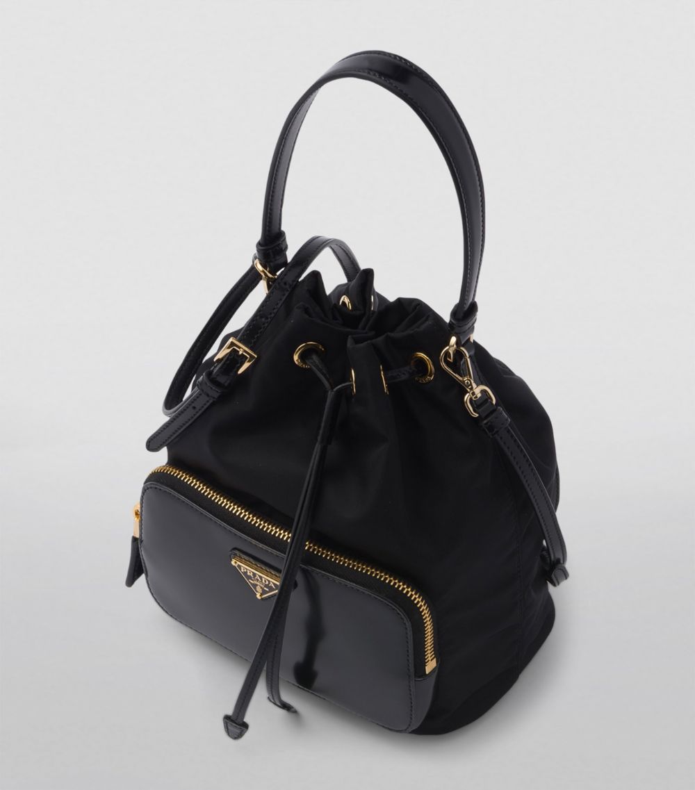 Prada Prada Re-Nylon And Brushed Leather Duet Bucket Bag