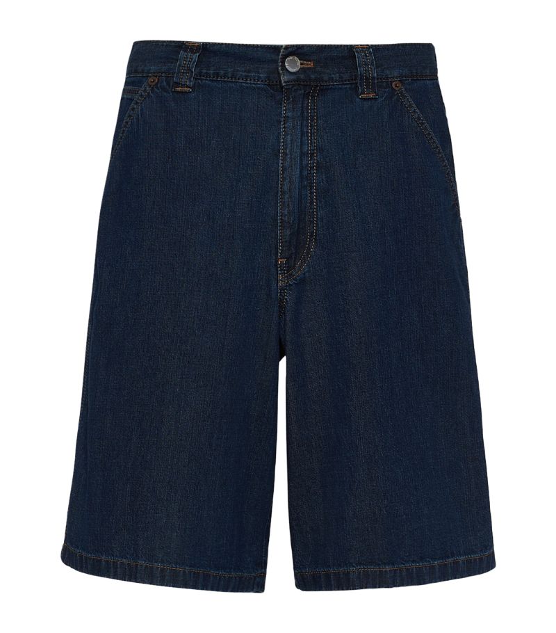 Prada Prada Dark-Wash Denim Bermuda Shorts