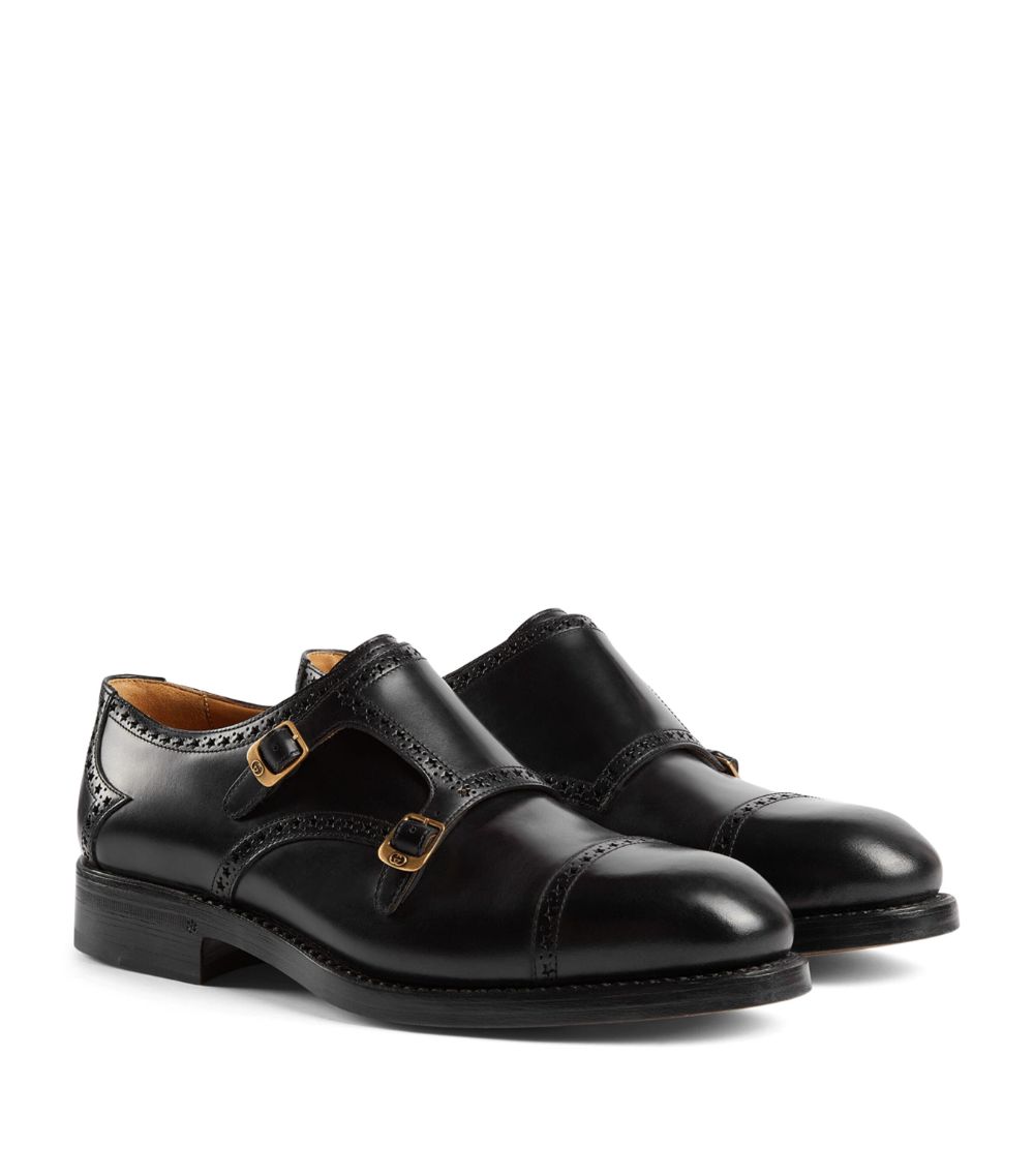 Gucci Gucci Leather Monk-Strap Shoes