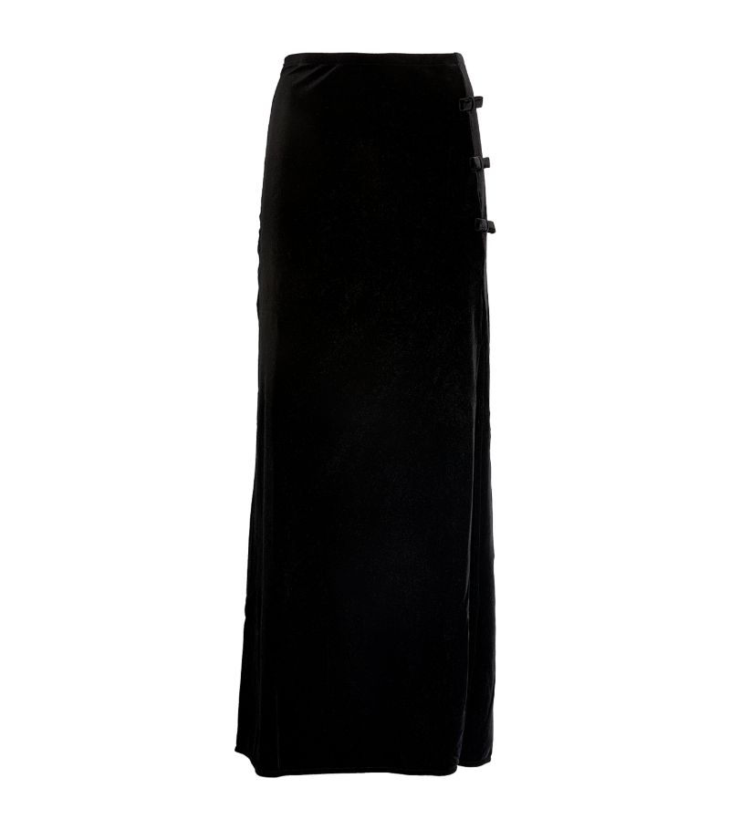 Ganni GANNI Velvet Bow-Detail Maxi Skirt