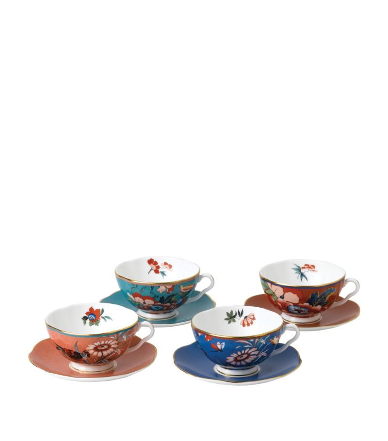 Wedgwood Wedgwood Paeonia Blush Teacup And Saucer (Set Of 4)