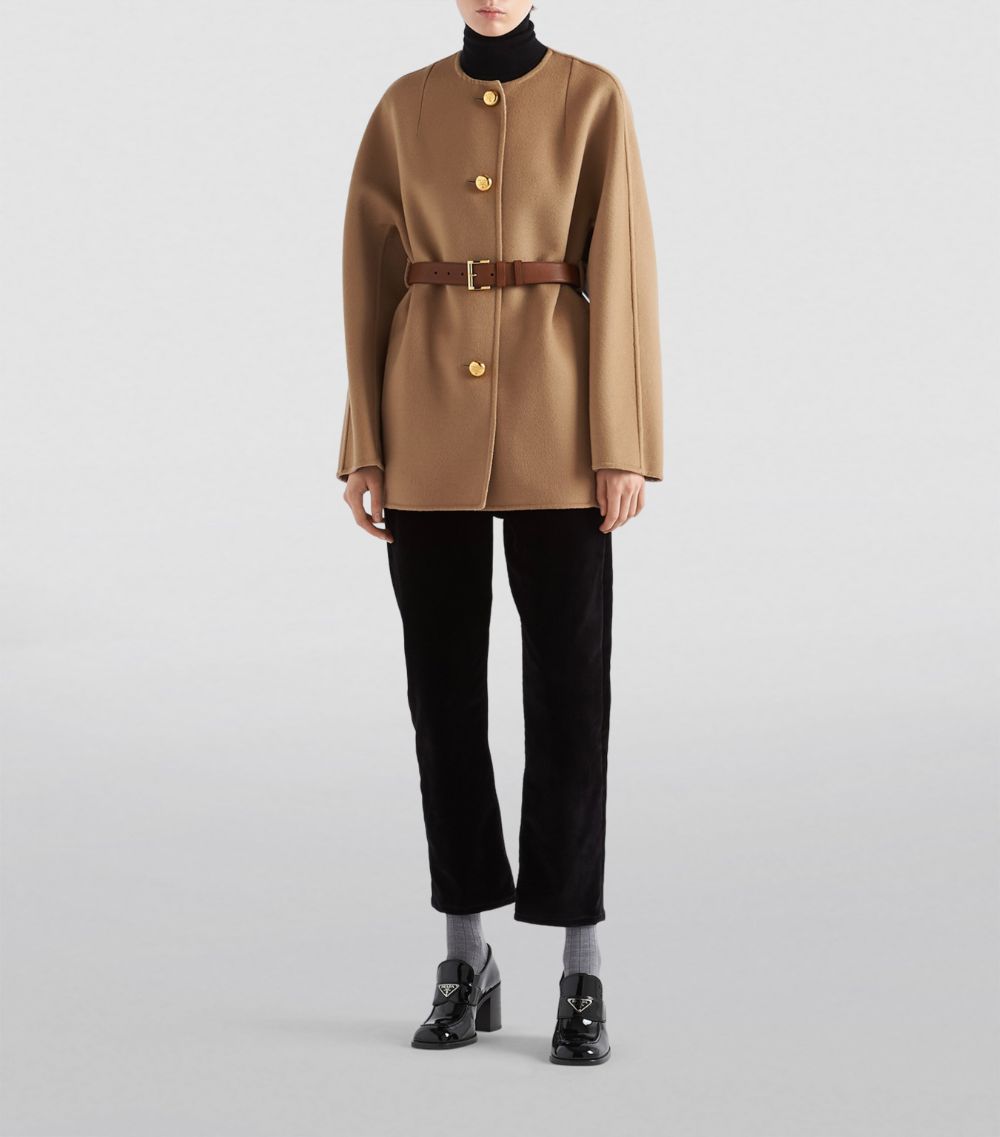 Prada Prada Wool-Silk Belted Coat