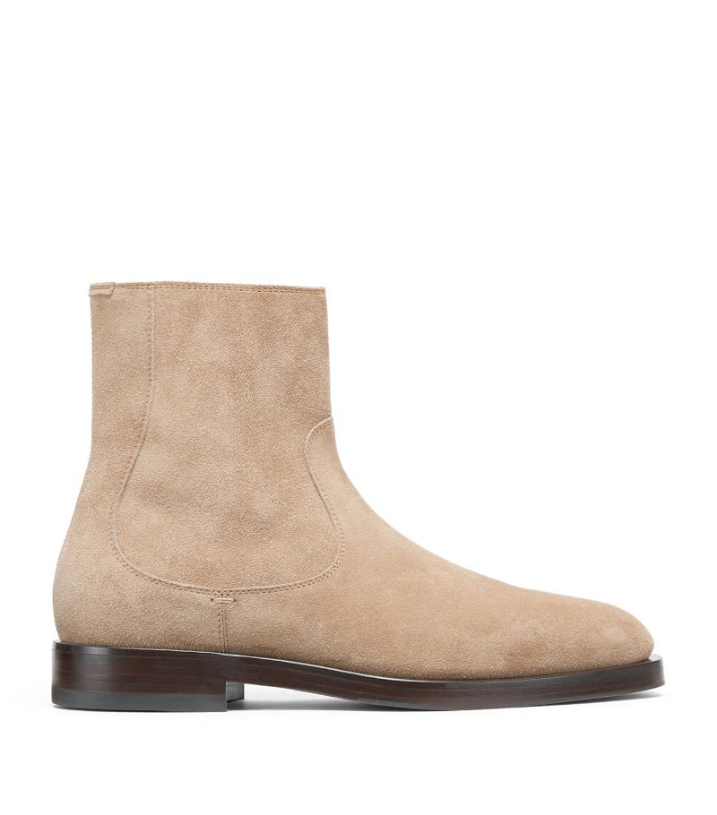 Brunello Cucinelli Brunello Cucinelli Suede Zip-Up Boots