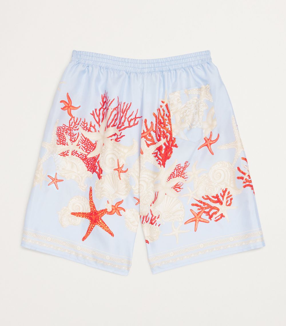 Young Versace Versace Kids Silk Sea Print Shorts (4-14 Years)