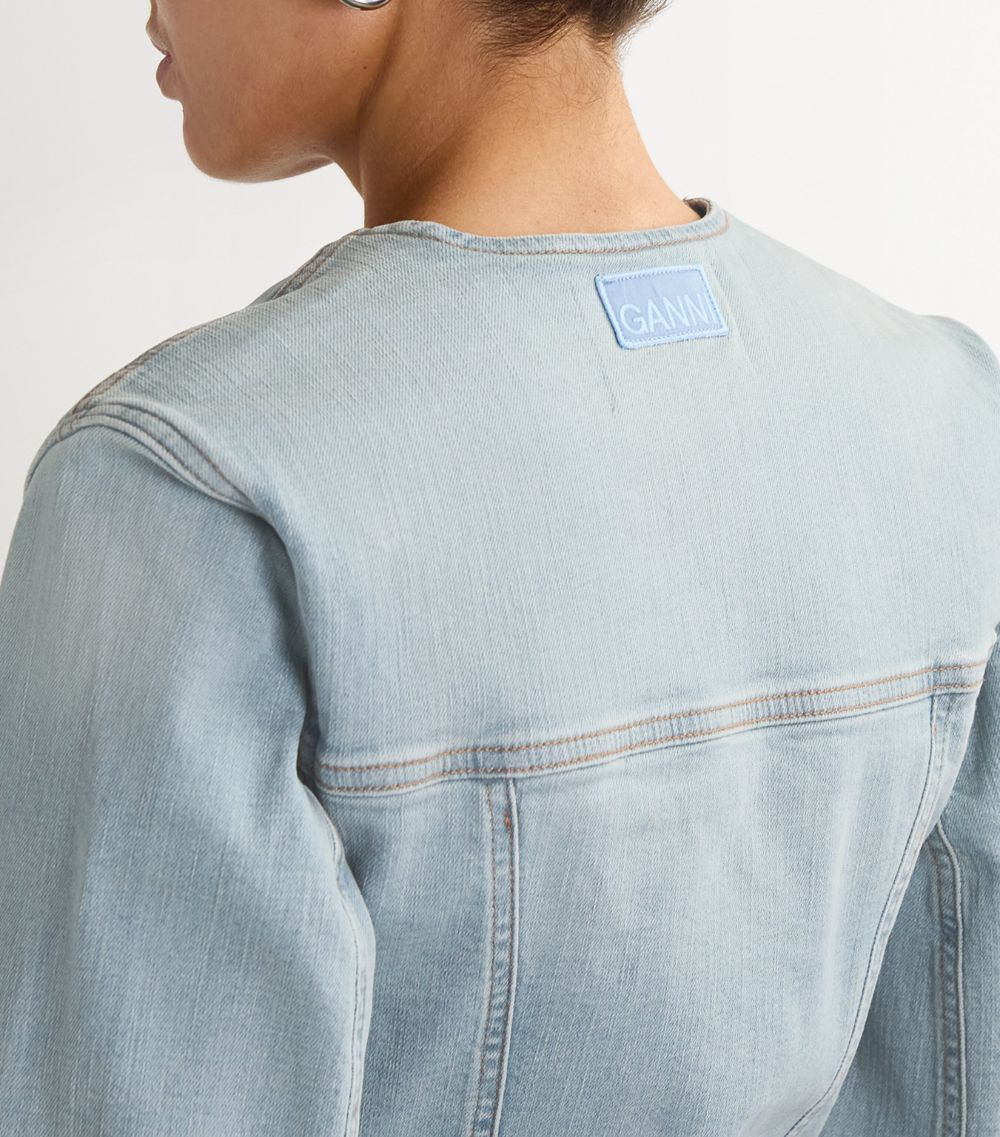 Ganni Ganni Denim Fitted Jacket