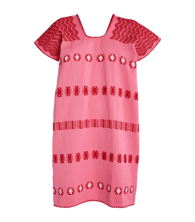  Pippa Holt Cotton Embroidered Mini Kaftan