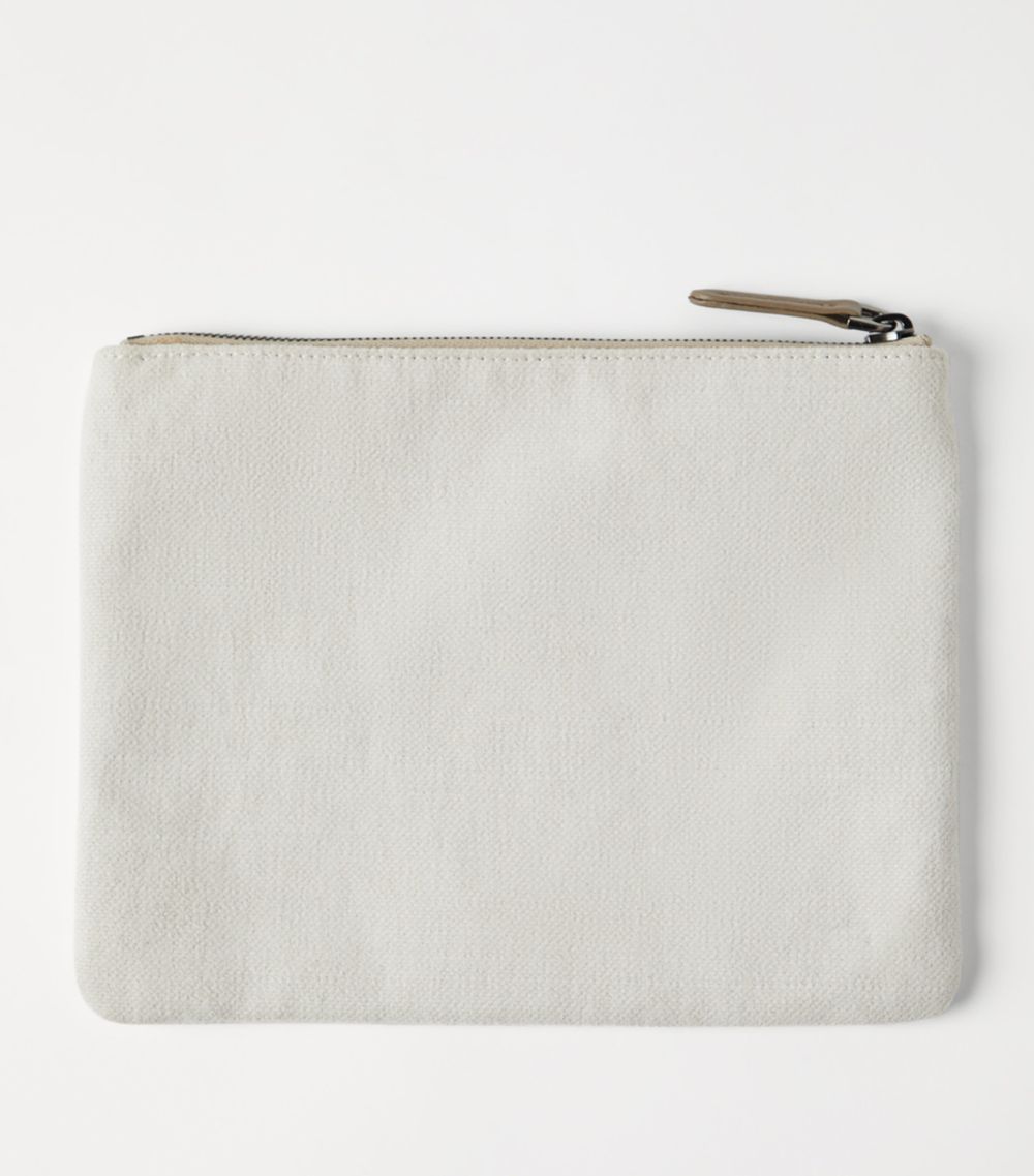 Brunello Cucinelli Brunello Cucinelli Cotton-Linen Embroidered Tennis Pouch