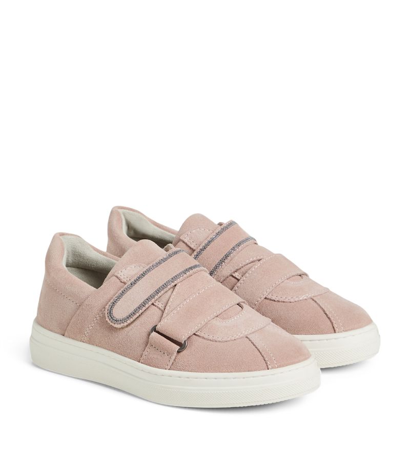 Brunello Cucinelli Kids Brunello Cucinelli Kids Leather Monili-Trim Sneakers