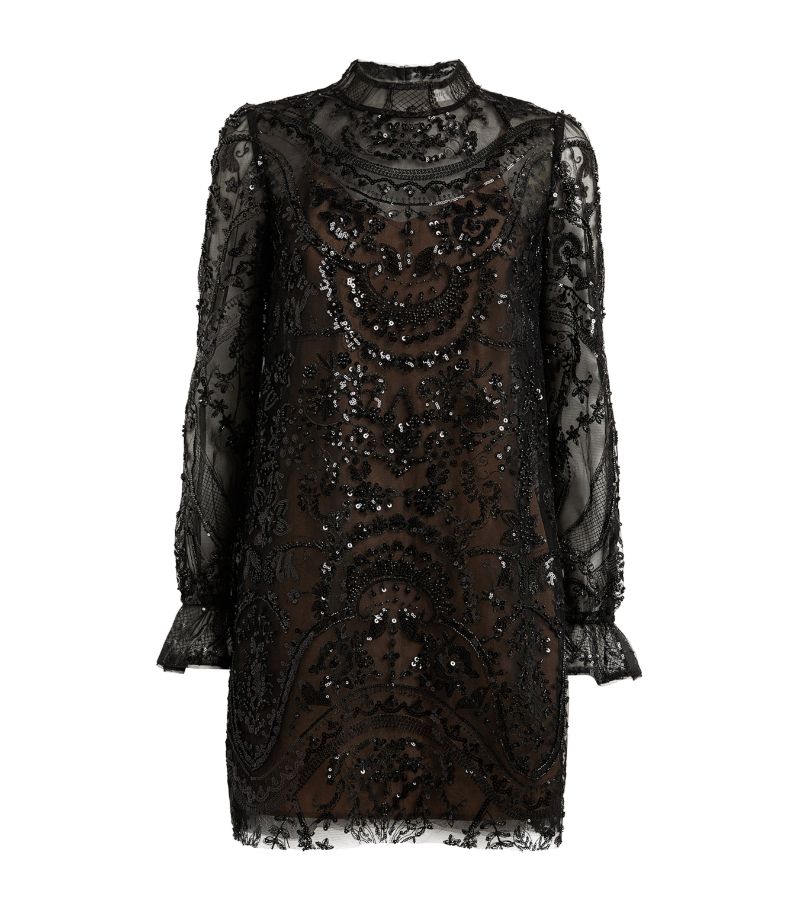 Self-Portrait Self-Portrait Embellished Paisley Mini Dress