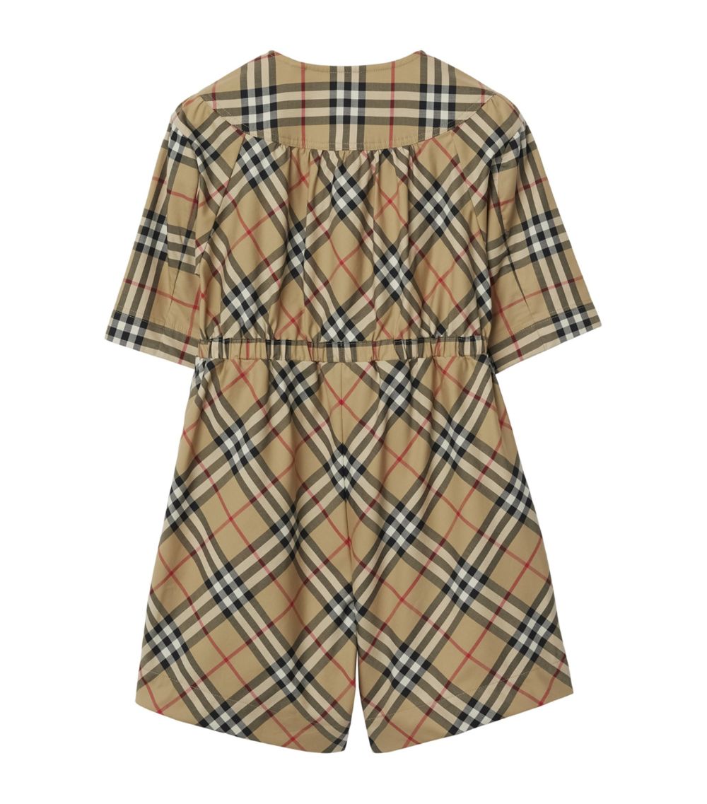 Burberry Burberry Kids Stretch-Cotton Vintage Check Playsuit (3-14 Years)