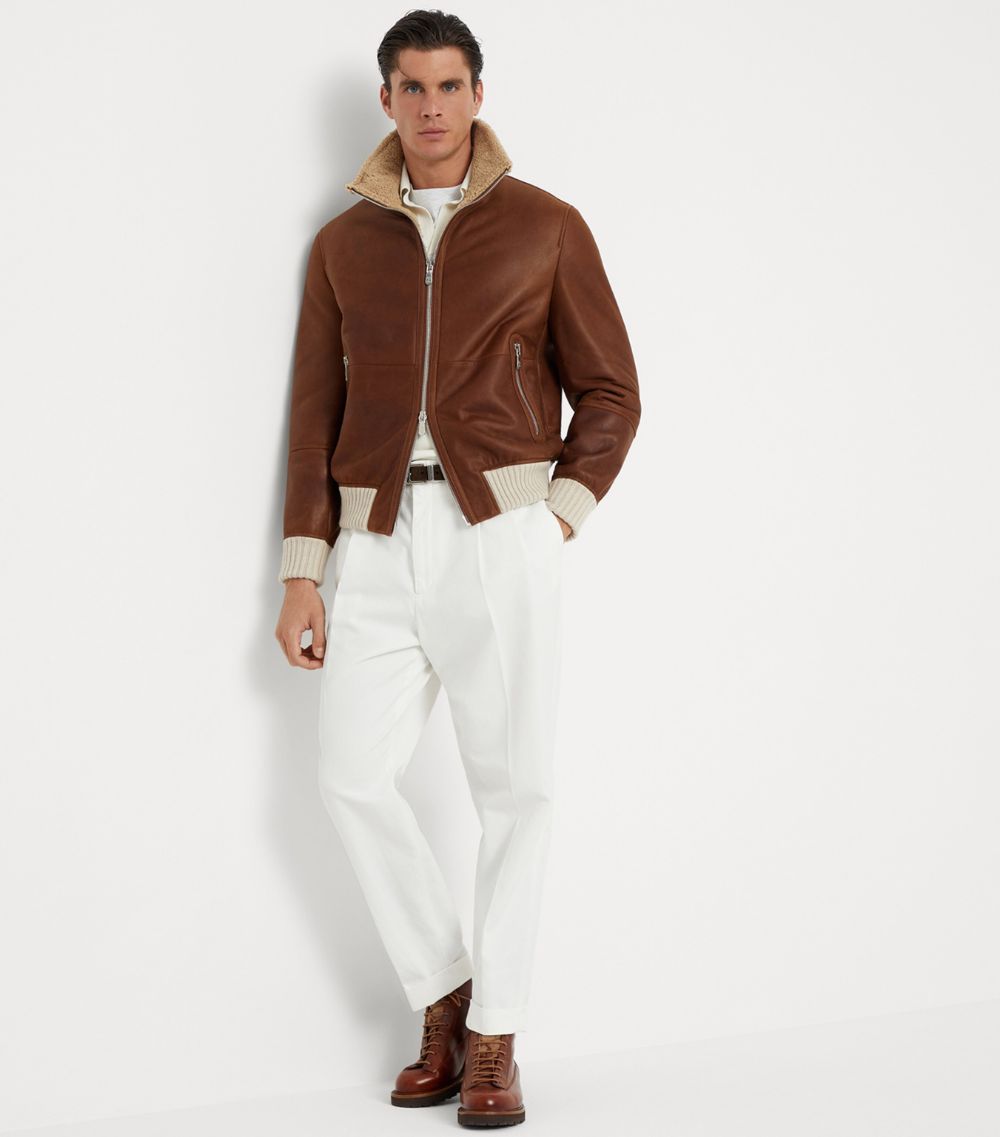 Brunello Cucinelli Brunello Cucinelli Shearling Bomber Jacket