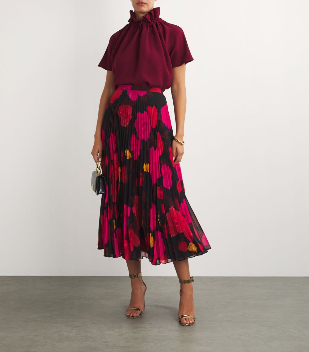 Erdem Erdem Pleated Floral Midi Skirt