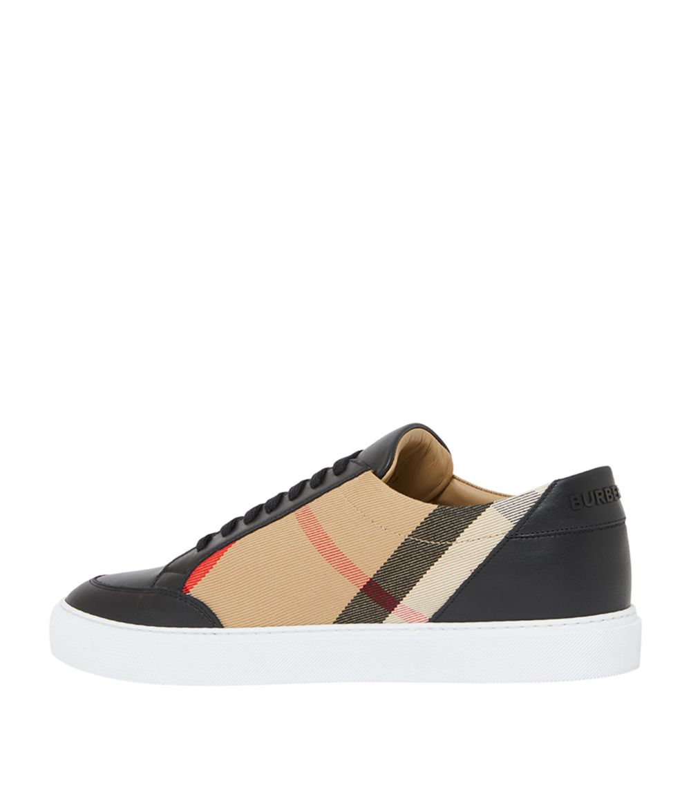 Burberry Burberry Leather-Trimmed House Check Sneakers