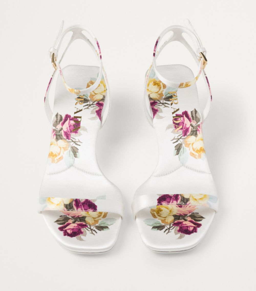 Prada Prada Satin Floral Print Sandals 35