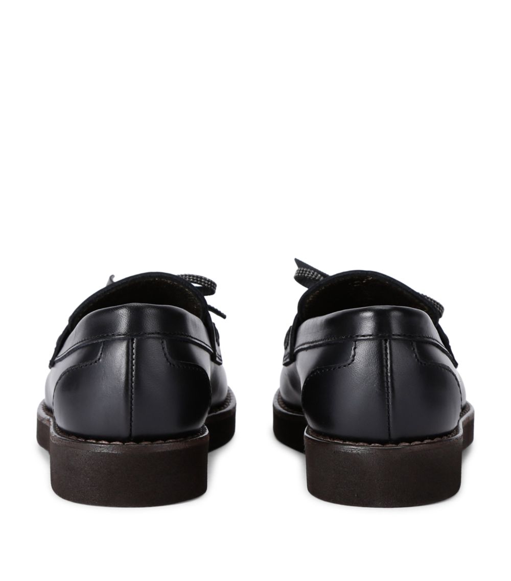 Brunello Cucinelli Kids Brunello Cucinelli Kids Leather Monili Loafers