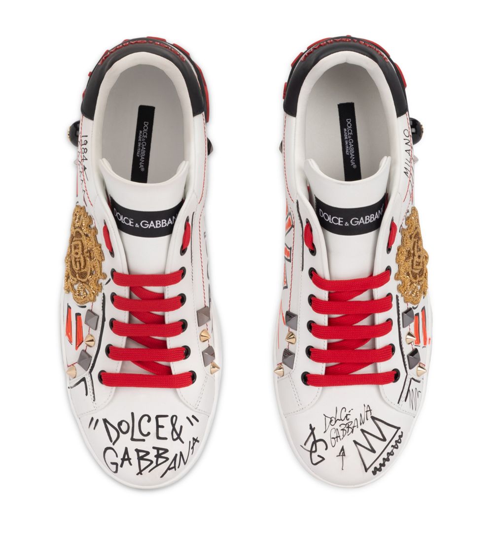 Dolce & Gabbana Dolce & Gabbana Calfskin Graffiti Sneakers