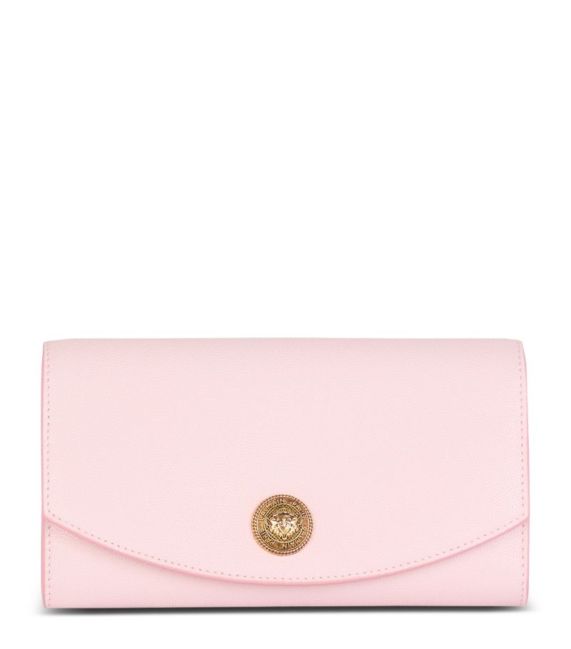 Balmain Balmain Leather Emblème Clutch Bag